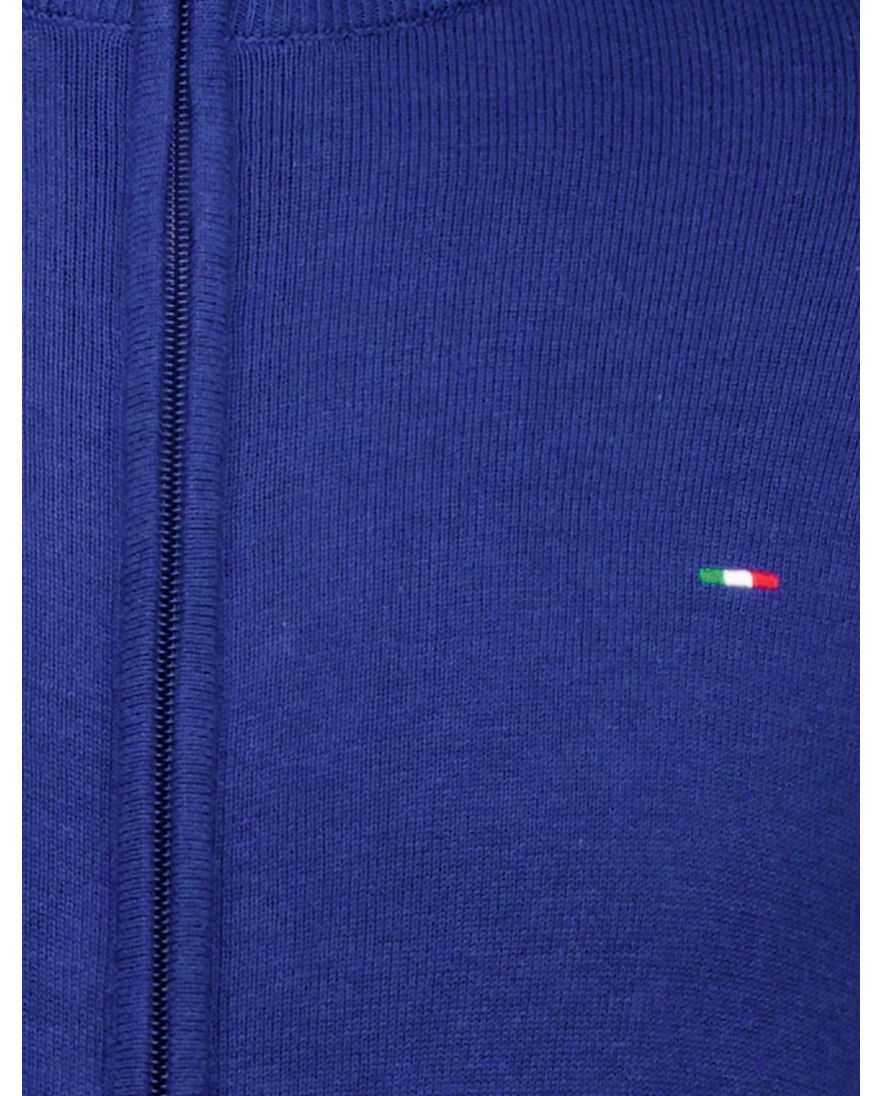 Portofino vest effen kobaltblauw katoen normale fit