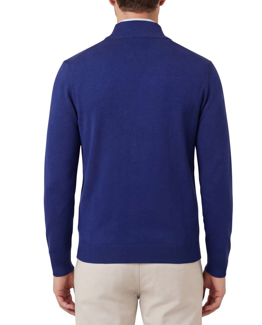 Portofino vest effen kobaltblauw katoen normale fit