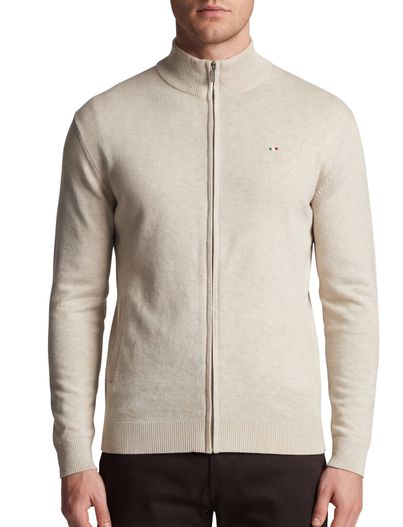 Portofino Portofino vest creme en grijs gemeleerd hoge hals