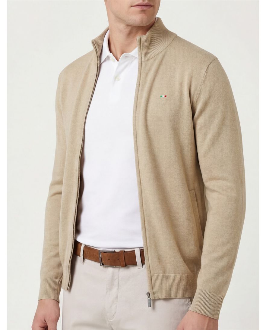 Portofino vest bruin katoen gemeleerd normale fit