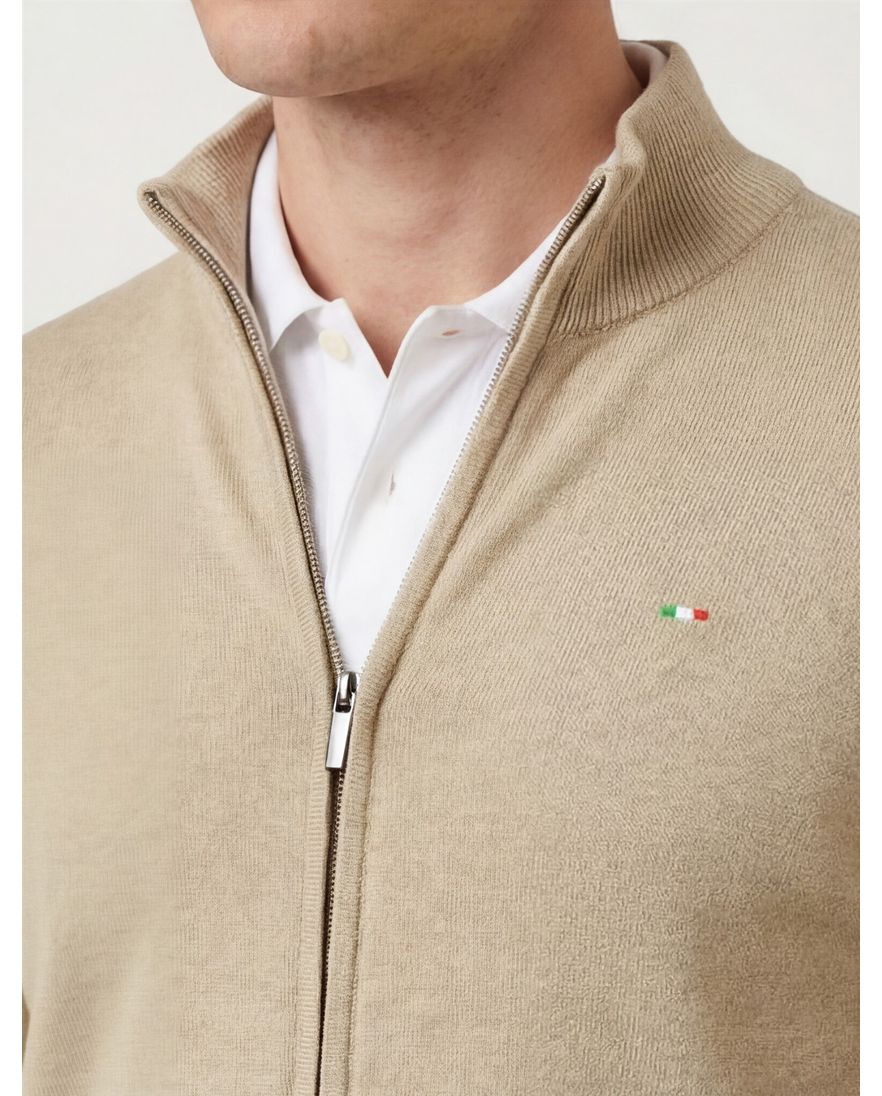 Portofino vest bruin katoen gemeleerd normale fit