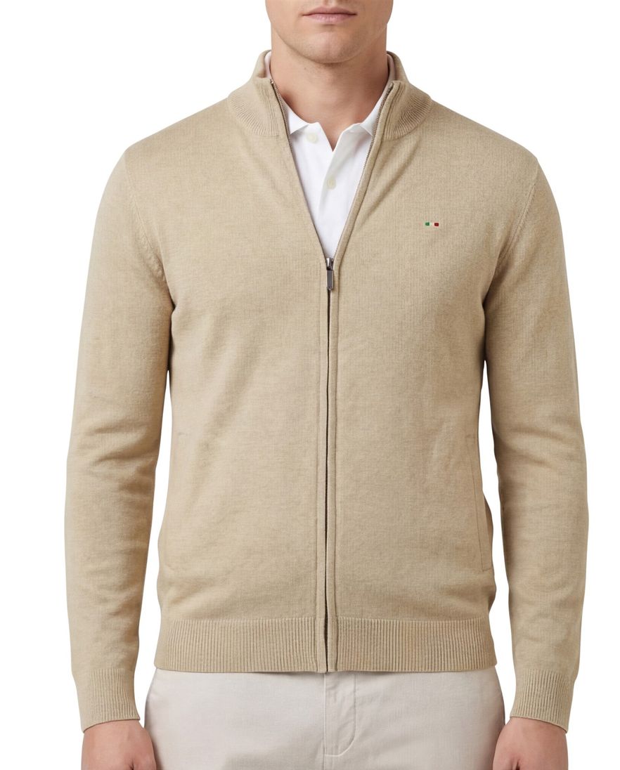 Portofino vest bruin katoen gemeleerd normale fit