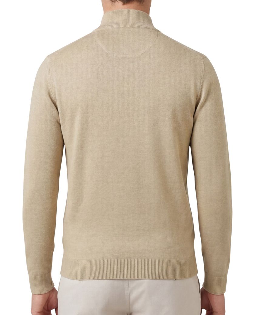 Katoenen Portofino vest bruin gemeleerd normale fit