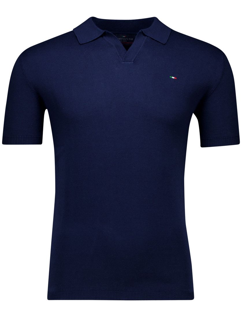 Portofino polo donkerblauw v-hals 100% katoen