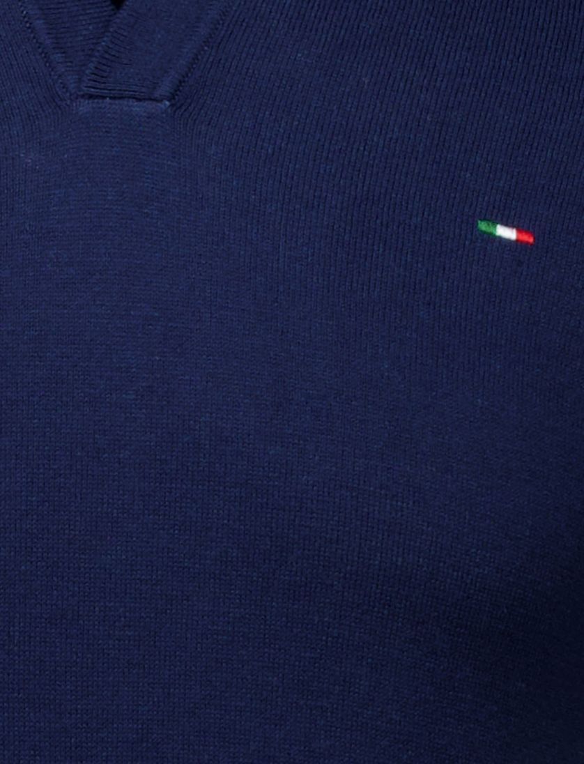 Portofino polo donkerblauw v-hals 100% katoen