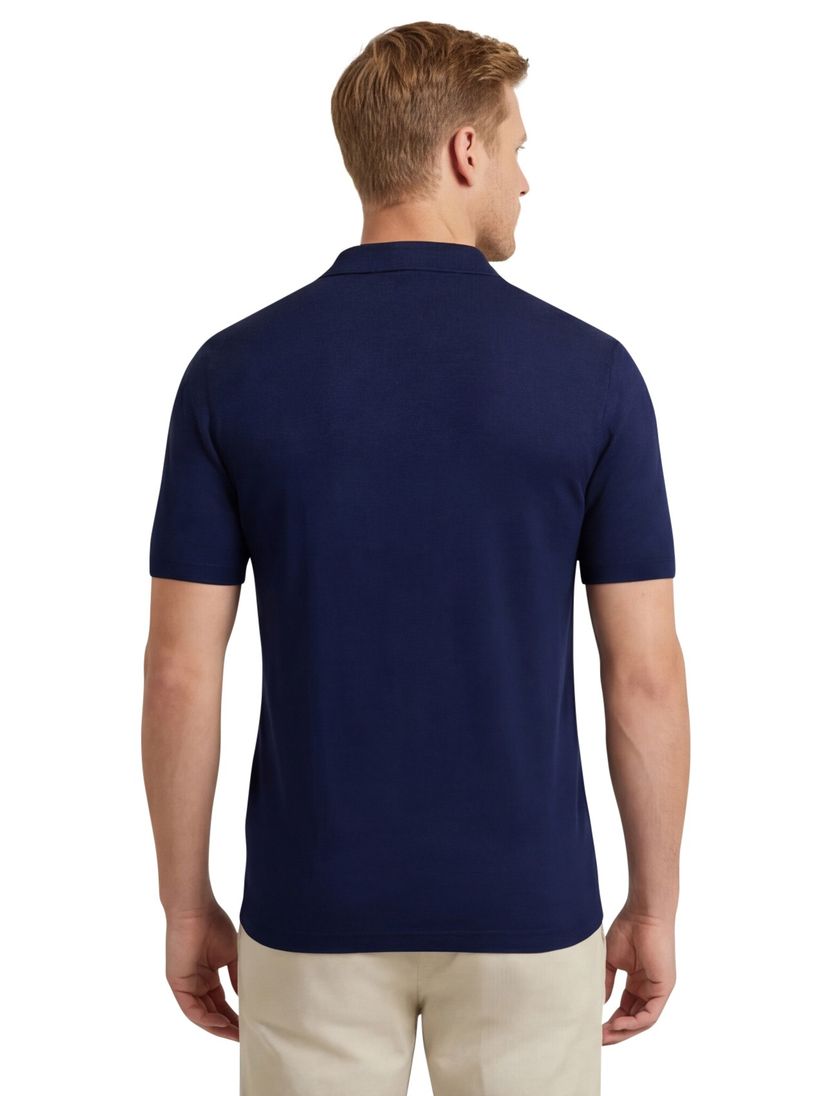 Portofino polo donkerblauw v-hals 100% katoen