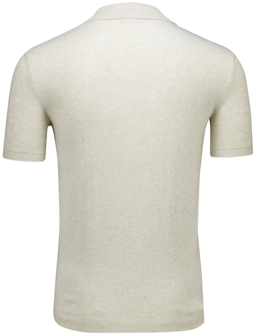 Portofino polo v-hals creme gebreid