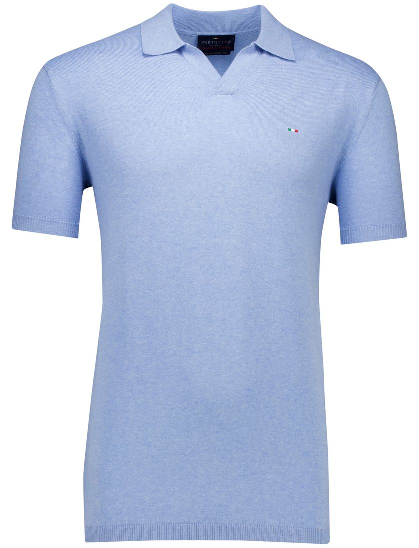 katoenen Portofino polo extra lang lichtblauw normale fit