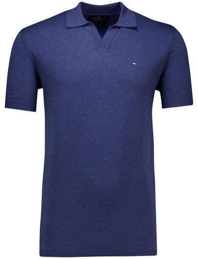 Portofino Portofino polo extra lang donkerblauw gebreid katoen