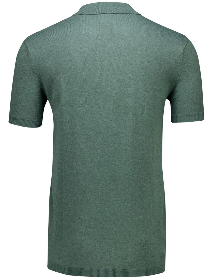 Portofino polo extra lang groen gebreid
