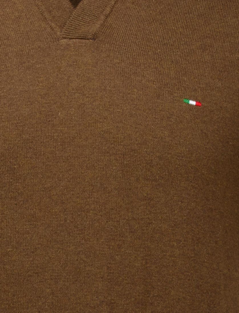 Portofino polo extra lang bruin gebreid