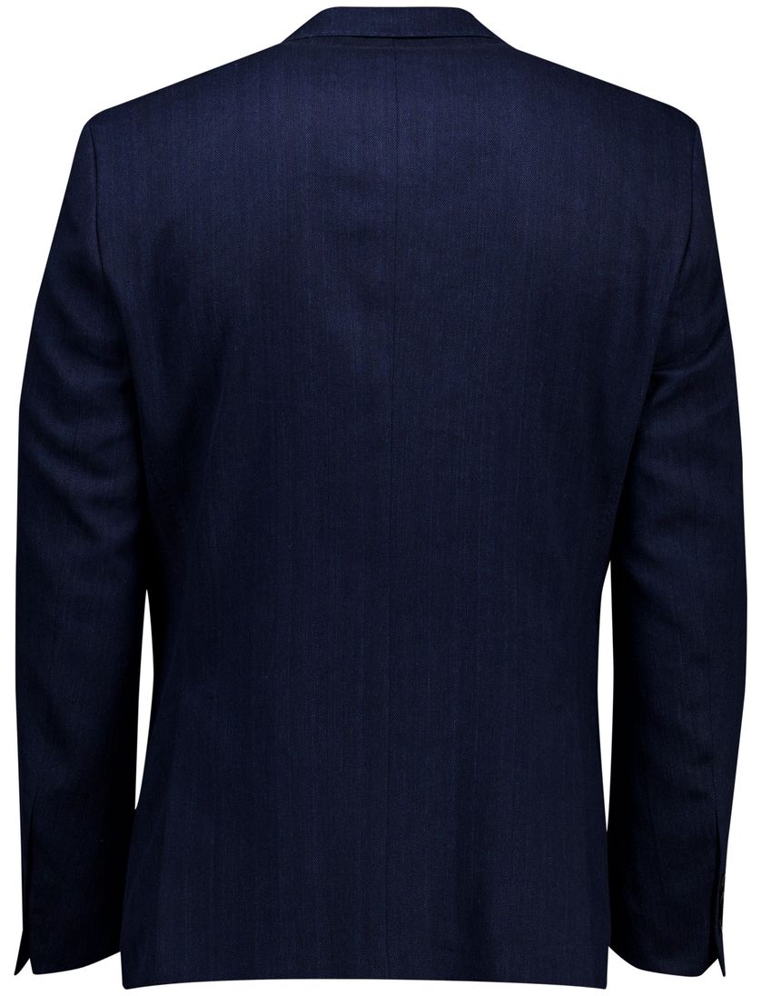 linnen Carl Gross Sakko colbert donkerblauw normale fit