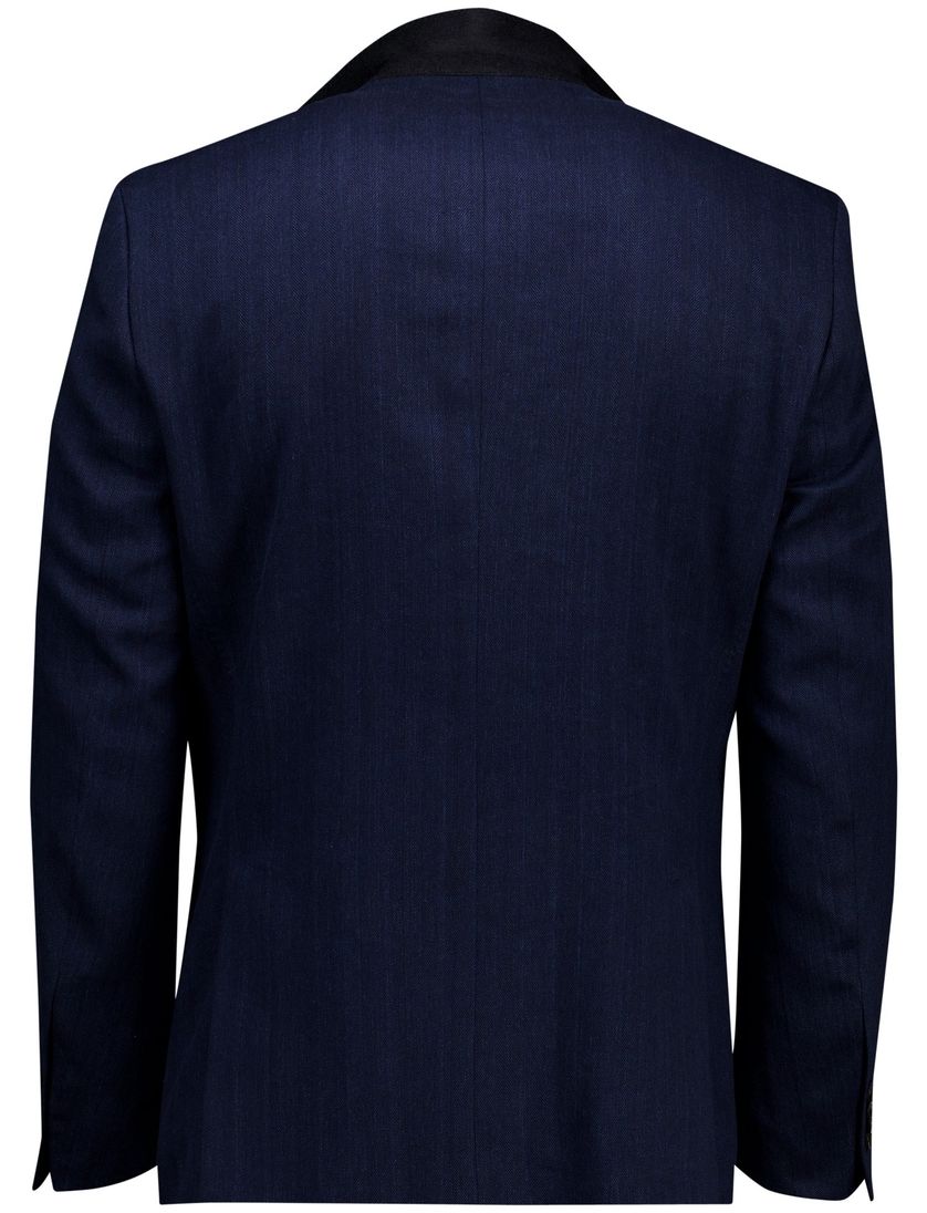 linnen Carl Gross Sakko colbert donkerblauw normale fit