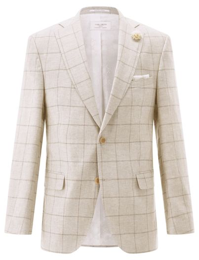 Carl Gross Carl Gross colbert normale fit beige geruit