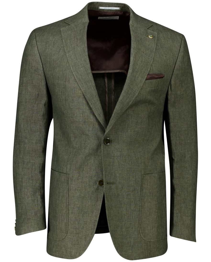 Carl Gross colbert Tebbo-G groen linnen effen