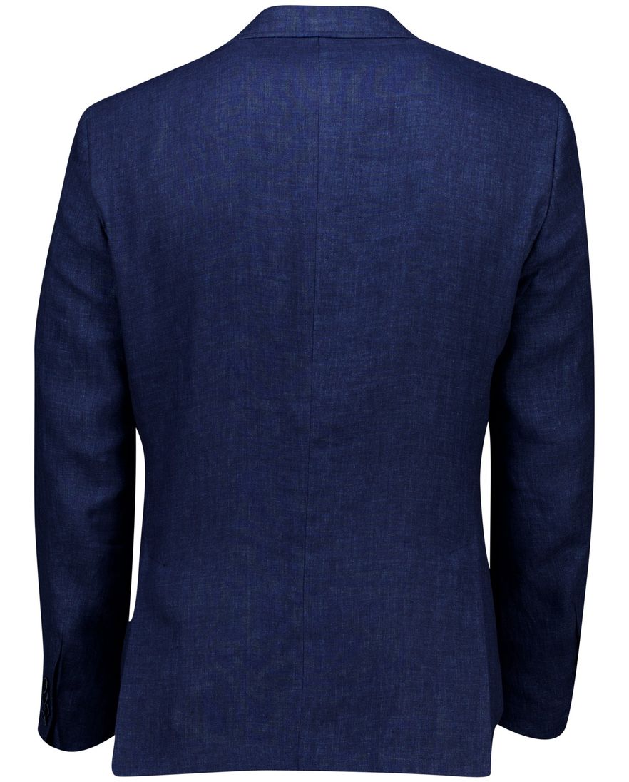Carl Gross colbert sakko donkerblauw effen linnen