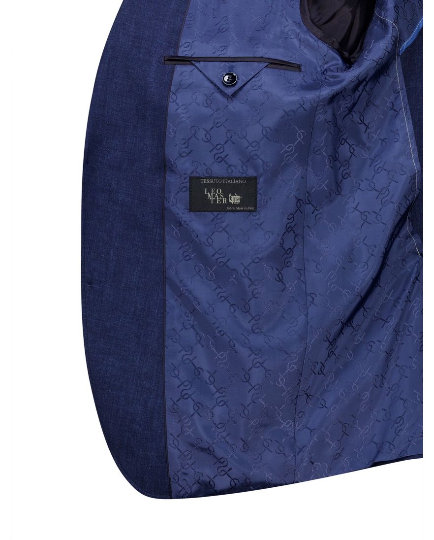 Carl Gross colbert sakko donkerblauw effen linnen