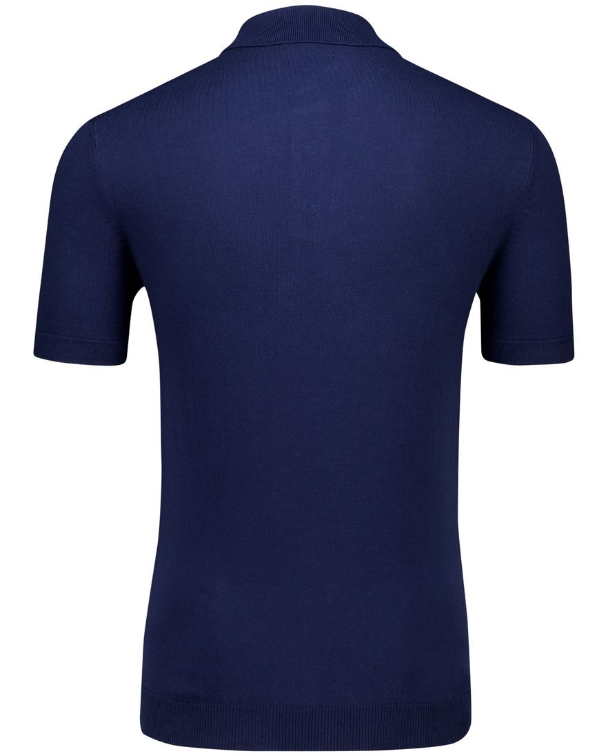 Portofino polo donkerblauw korte mouw effen katoen