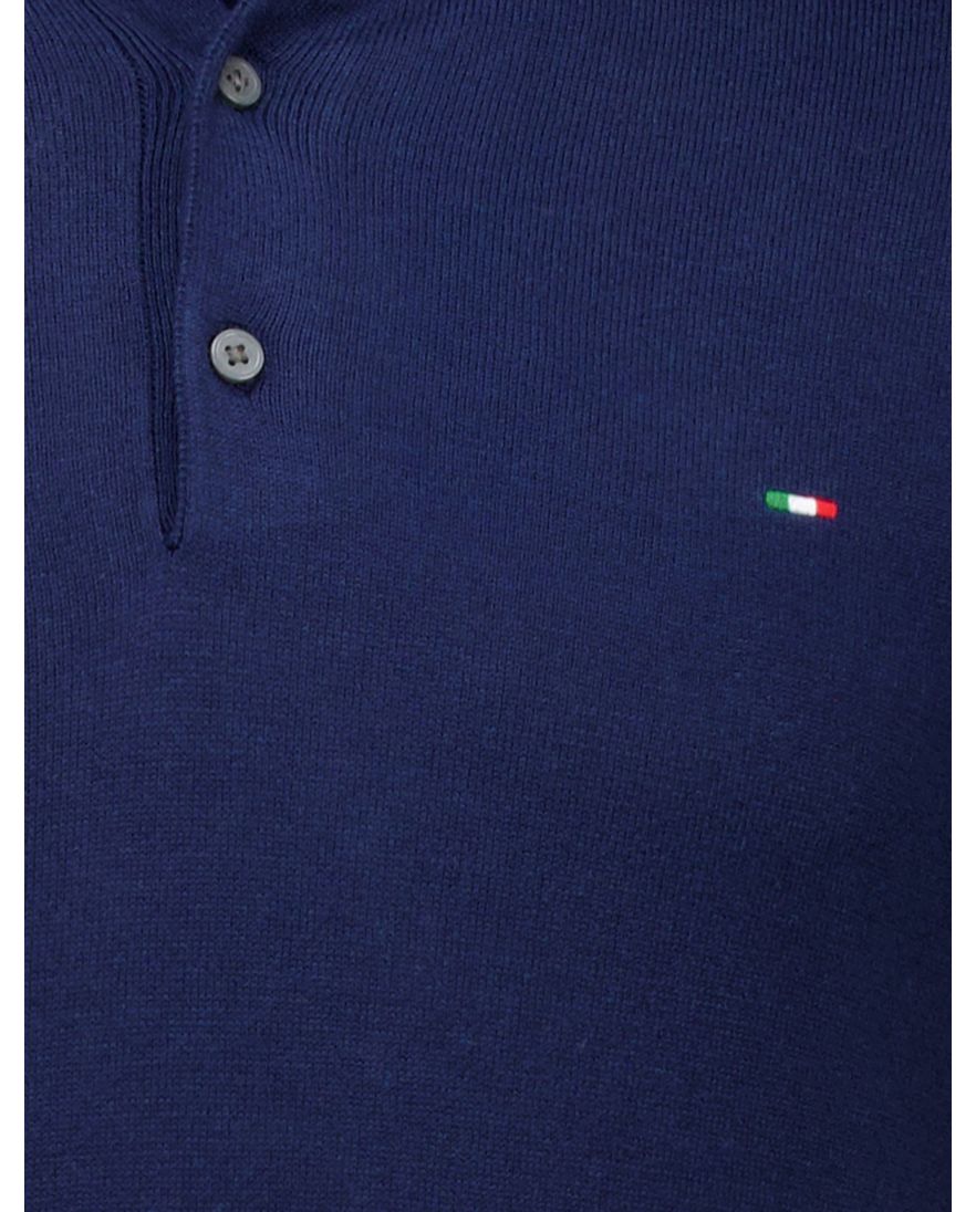 Portofino polo donkerblauw korte mouw effen katoen