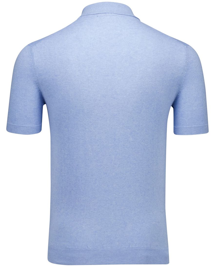 Portofino polo lichtblauw gemêleerd met boord