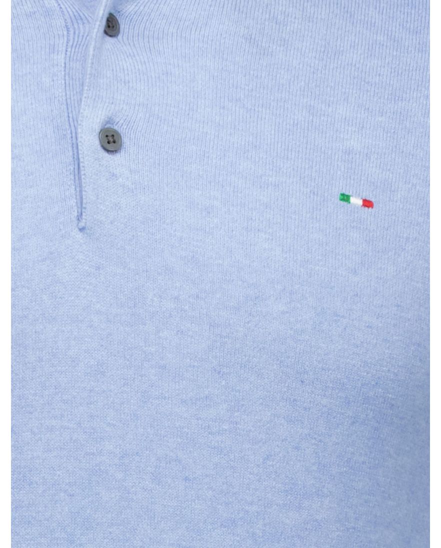 Portofino polo lichtblauw gemêleerd met boord