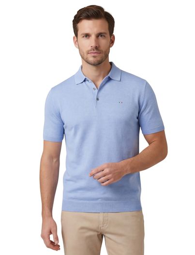 Portofino Portofino polo lichtblauw gemêleerd gebreid