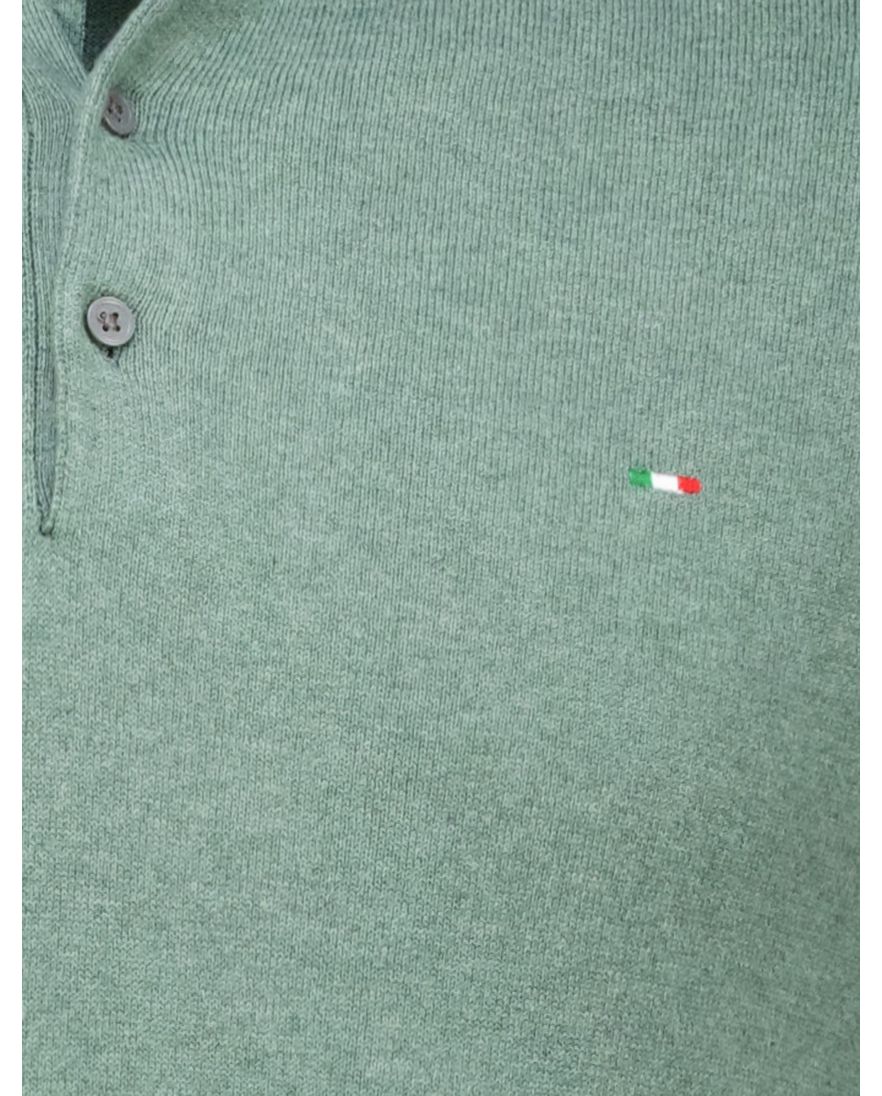 Portofino polo extra lang groen gemeleerd katoen