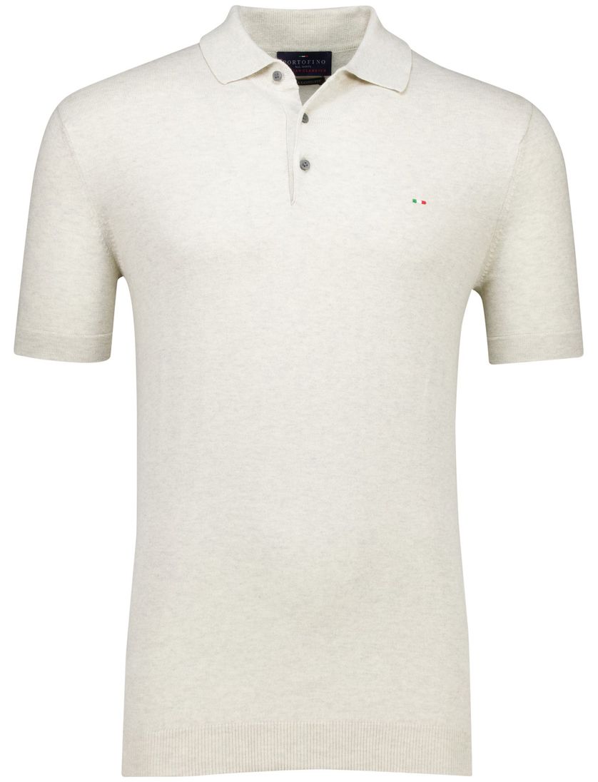 katoenen Portofino polo extra lang creme gemeleerd