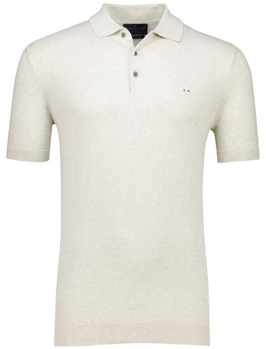 Portofino polo extra lang creme en grijs gemeleerd