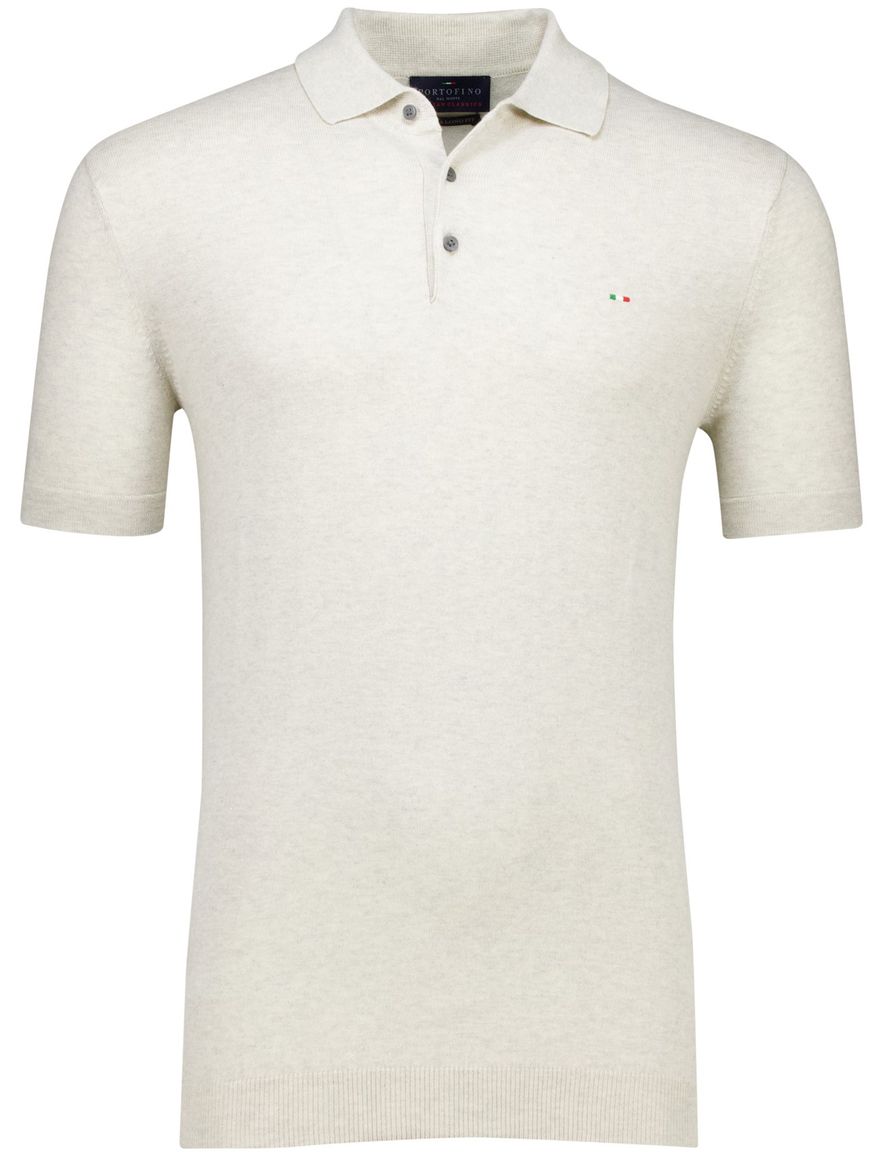 Portofino polo extra lang creme en grijs gemeleerd