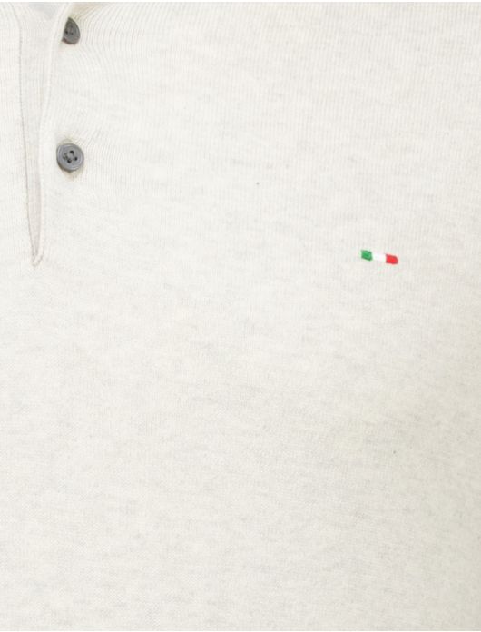 Portofino polo extra lang creme en grijs gemeleerd