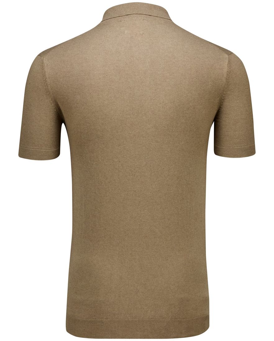 Portofino polo extra lang bruin gemêleerd