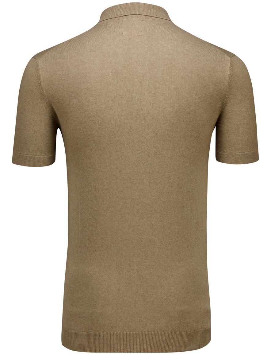 Portofino polo extra lang bruin gemêleerd