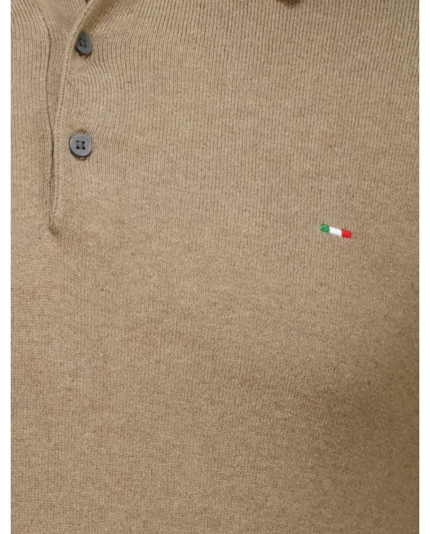 Portofino polo extra lang bruin gemêleerd