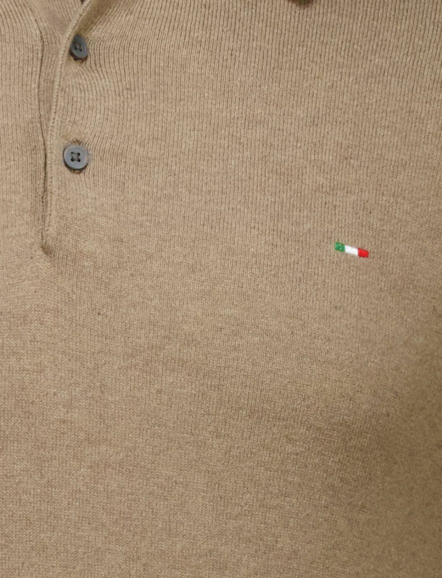 Portofino polo extra lang bruin gemêleerd