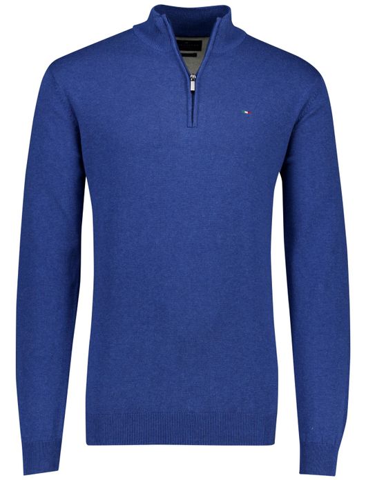 Portofino half zip trui extra lang blauw