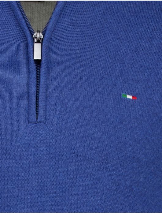 Portofino half zip trui extra lang blauw