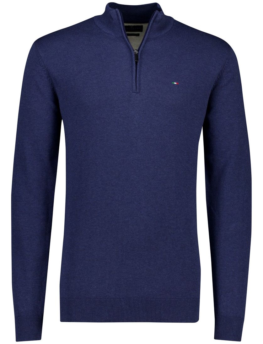 Portofino half zip trui extra lang donkerblauw