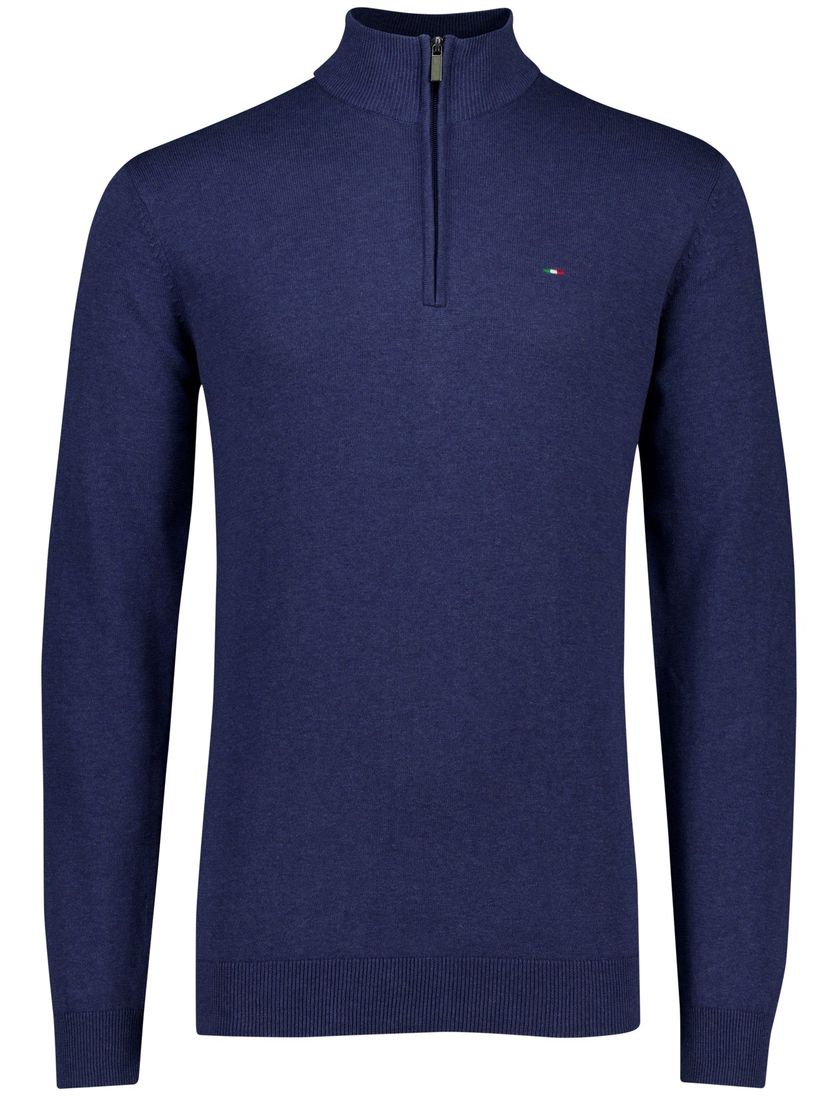 Portofino half zip trui extra lang donkerblauw