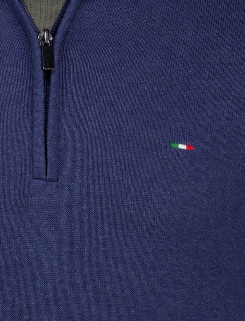 Portofino half zip trui extra lang donkerblauw