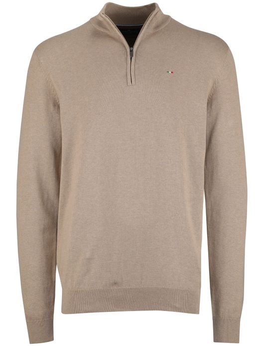 Portofino half zip extra long fit beige