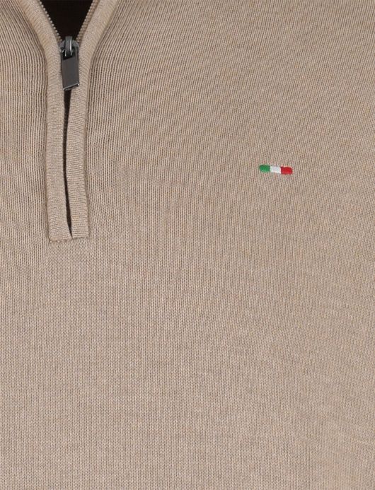 Portofino half zip extra long fit beige