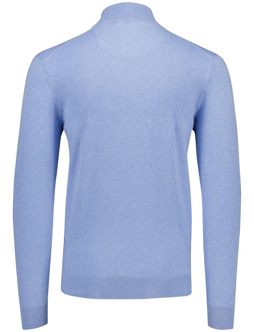 Portofino half zip trui Regular fit lichtblauw met boord