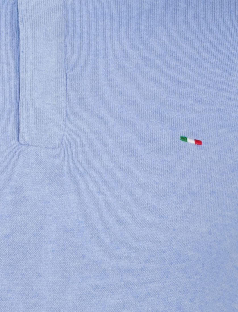 Portofino half zip trui Regular fit lichtblauw met boord