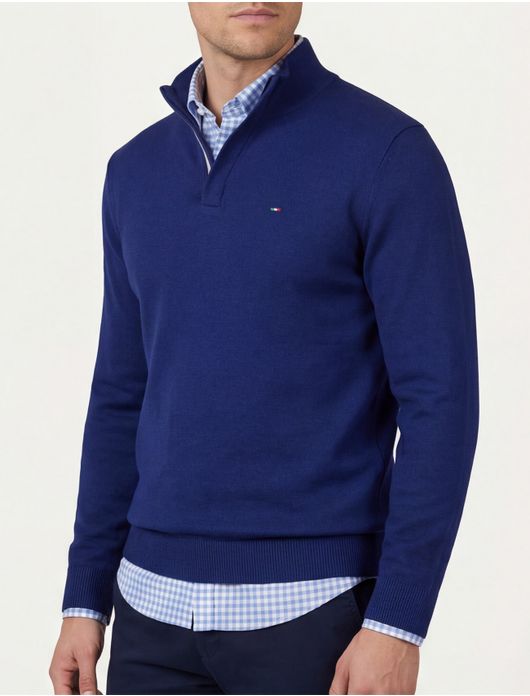 trui blauw Portofino Regular Fit