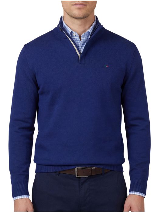 trui blauw Portofino Regular Fit