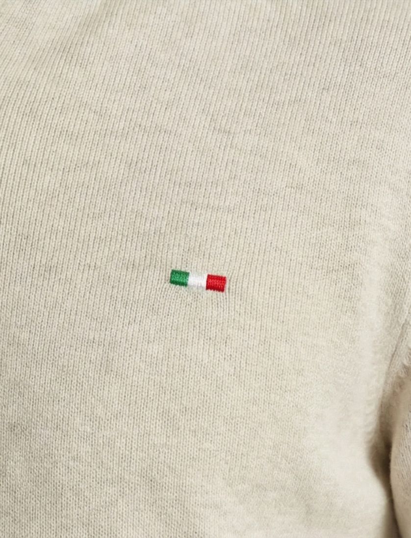 Portofino Regular fit half zip trui creme met boord