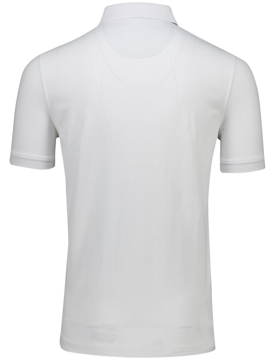 Portofino polo wit 3-knoops effen katoen