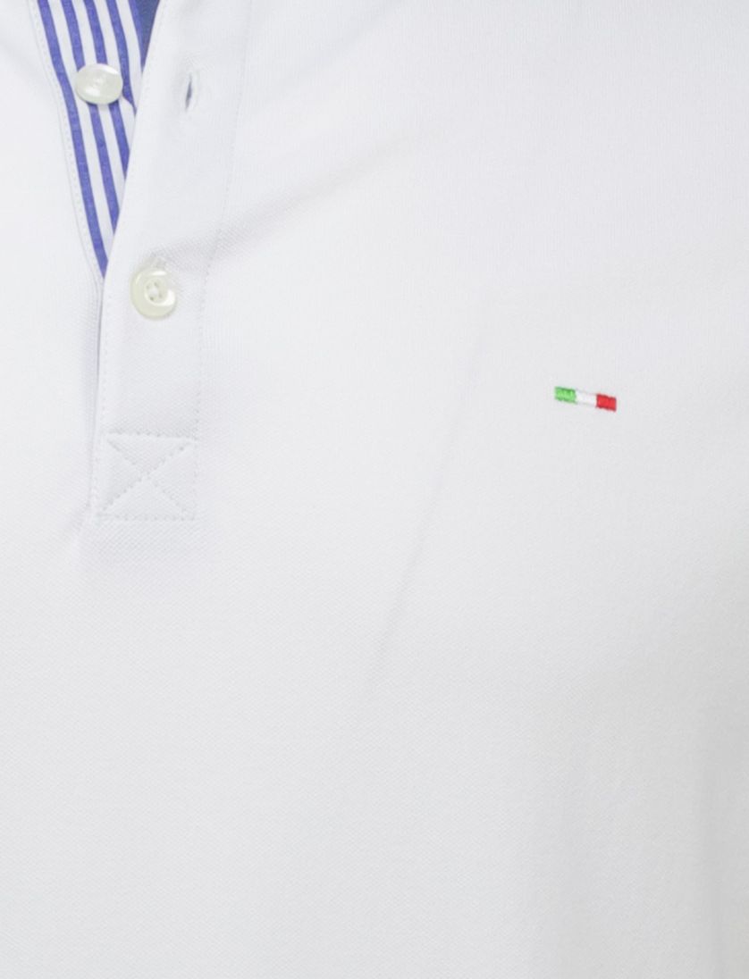 Portofino polo wit 3-knoops effen normale fit