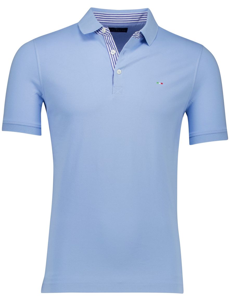 Portofino polo lichtblauw 3-knoops katoen